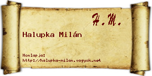 Halupka Milán névjegykártya